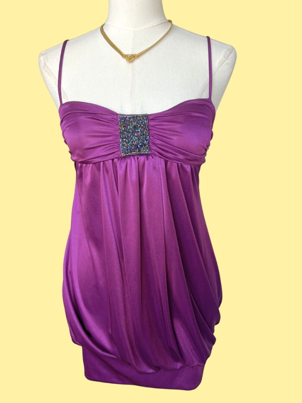 Vintage Y2K Purple Satin Mini Dress